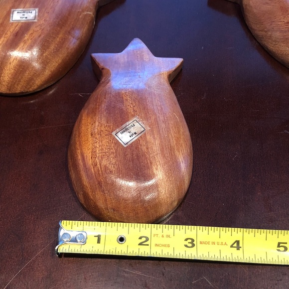 MCM Wooden Pineapple-Shaped Serving Bowls set of 3 - Picture 6 of 16